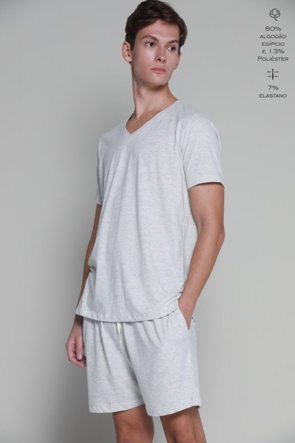 Pijama Curto Algodão Egípcio