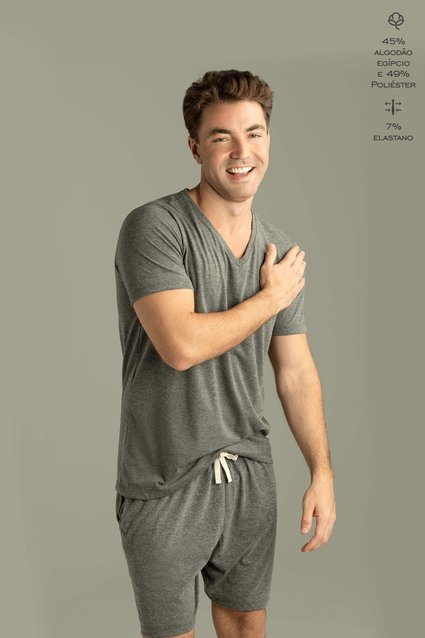 Pijama Curto Algodão Egípcio
