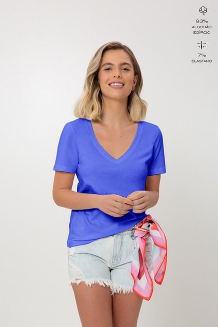 T-Shirt Comfy Algodão Egípcio Decote V