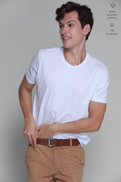 Camiseta Básica Algodão Egípcio Gola C