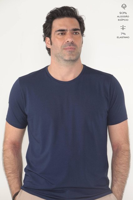 Camiseta Básica Algodão Egípcio Gola C