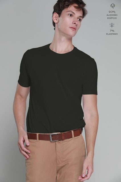 Camiseta Básica Algodão Egípcio Gola C