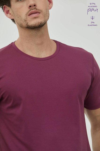 Camiseta Algodão Pima com Elastano Gola C