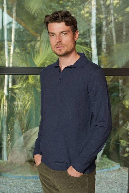 Polo Manga Longa Tricot Microlã