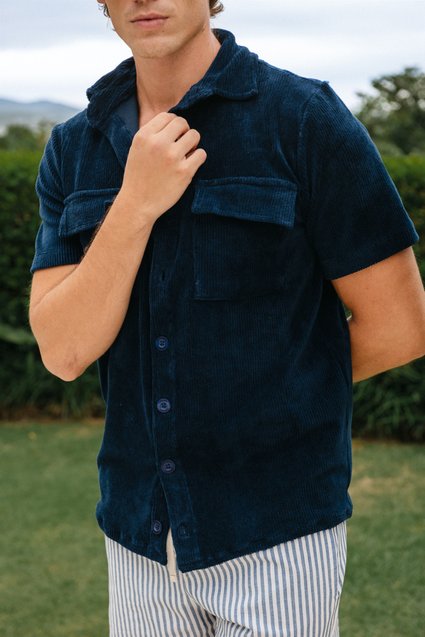 Overshirt Veludo Cotelê Manga Curta