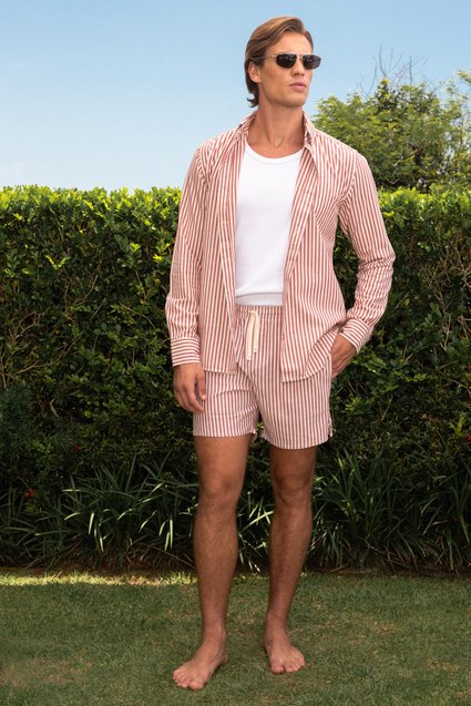 Conjunto Camisa Oxford e Shorts Stripes