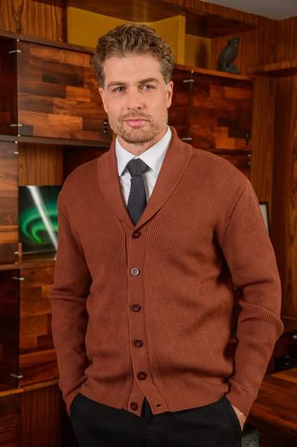 Cardigan Tricot Gola Inglesa