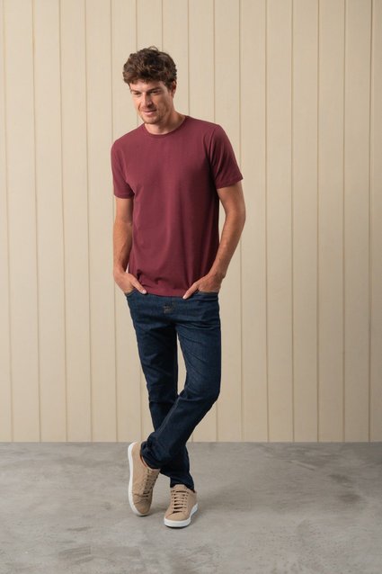 Camiseta Algodão Pima com Elastano Gola C