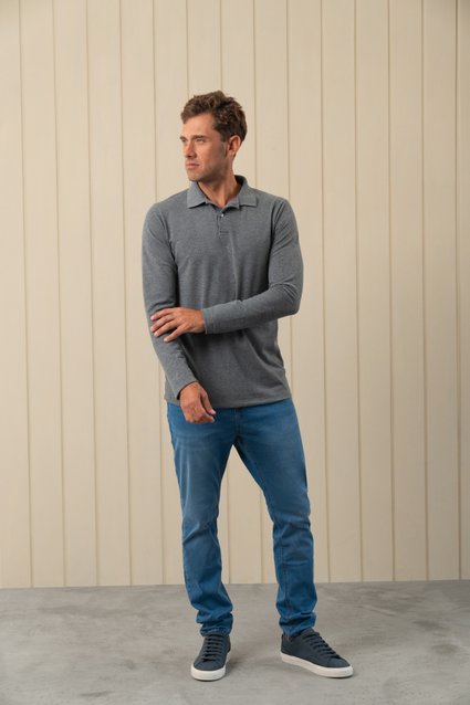 Camisa Polo Manga Longa Piquet