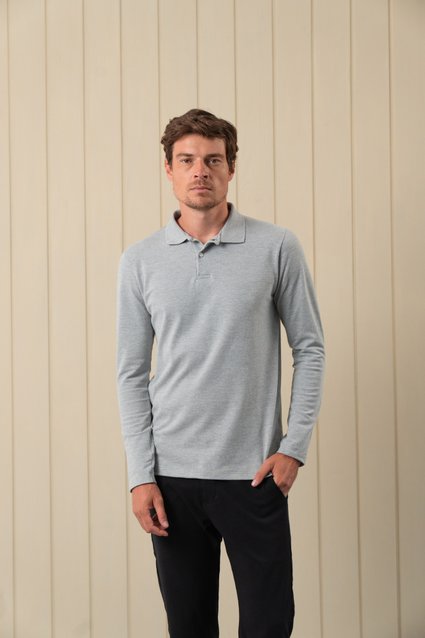Camisa Polo Manga Longa Piquet